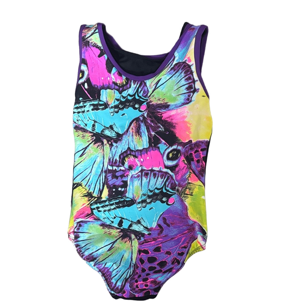 Colorful Butterfly Print kids Leotard
